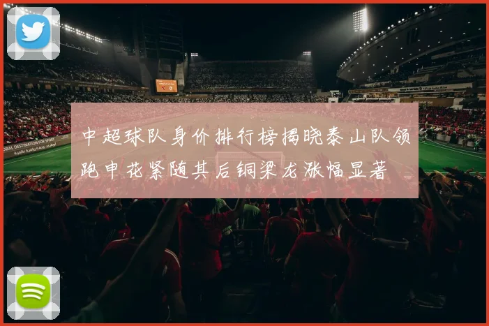中超球队身价排行榜揭晓泰山队领跑申花紧随其后铜梁龙涨幅显著
